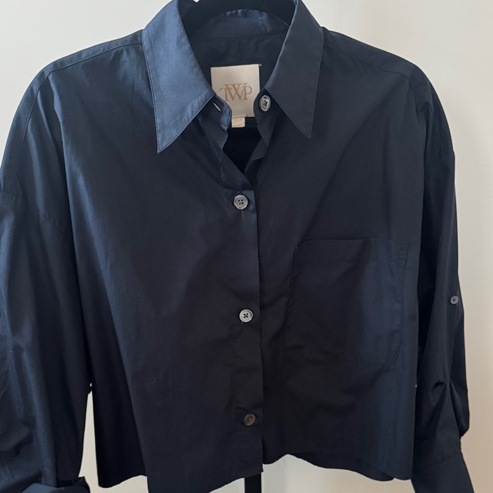 Women's Black Button Down Shirt - Picture 3 of 4
